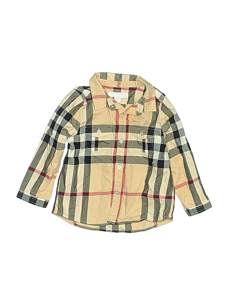 Pre-owned Burberry Kids' Long Sleeve Button Down Shirt In Yellow