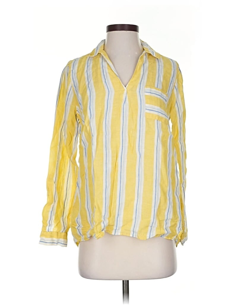 Pre-owned Jjill 3/4 Sleeve Blouse In Yellow