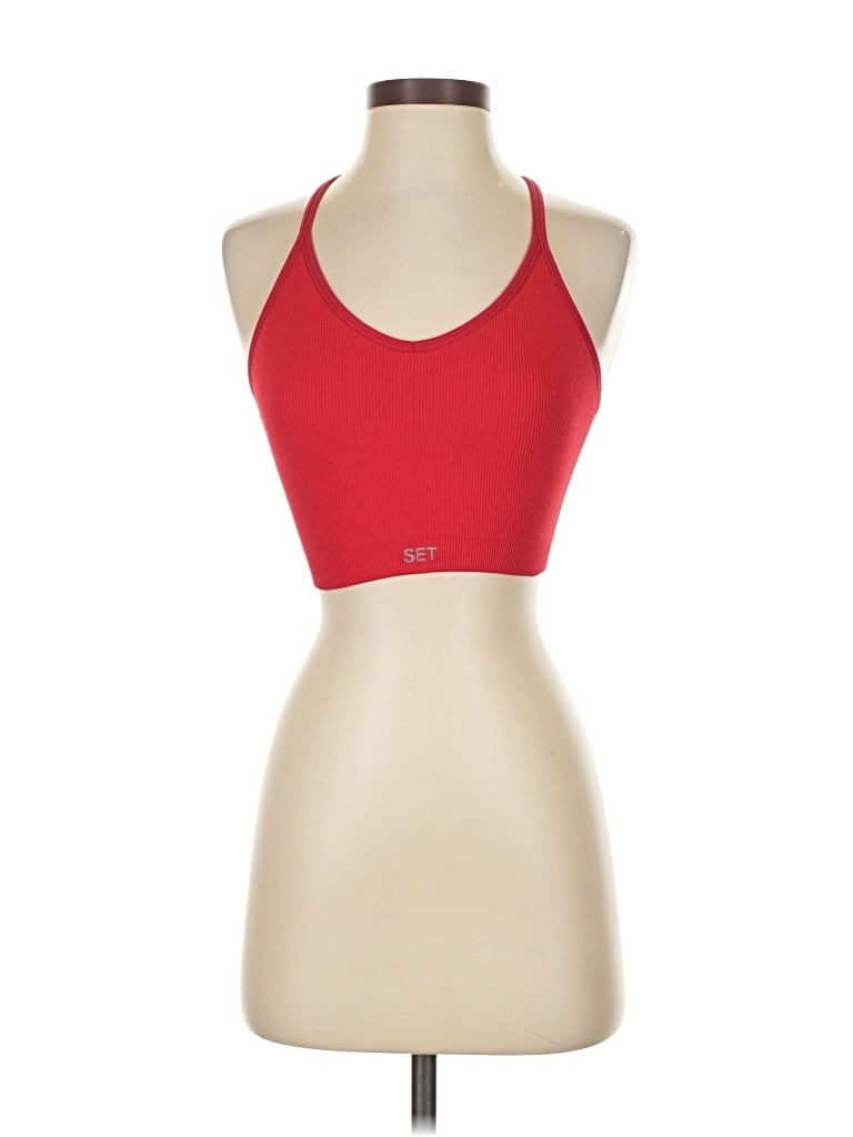 Pre-owned Set Active Tank Top Red Halter Neckline Tops