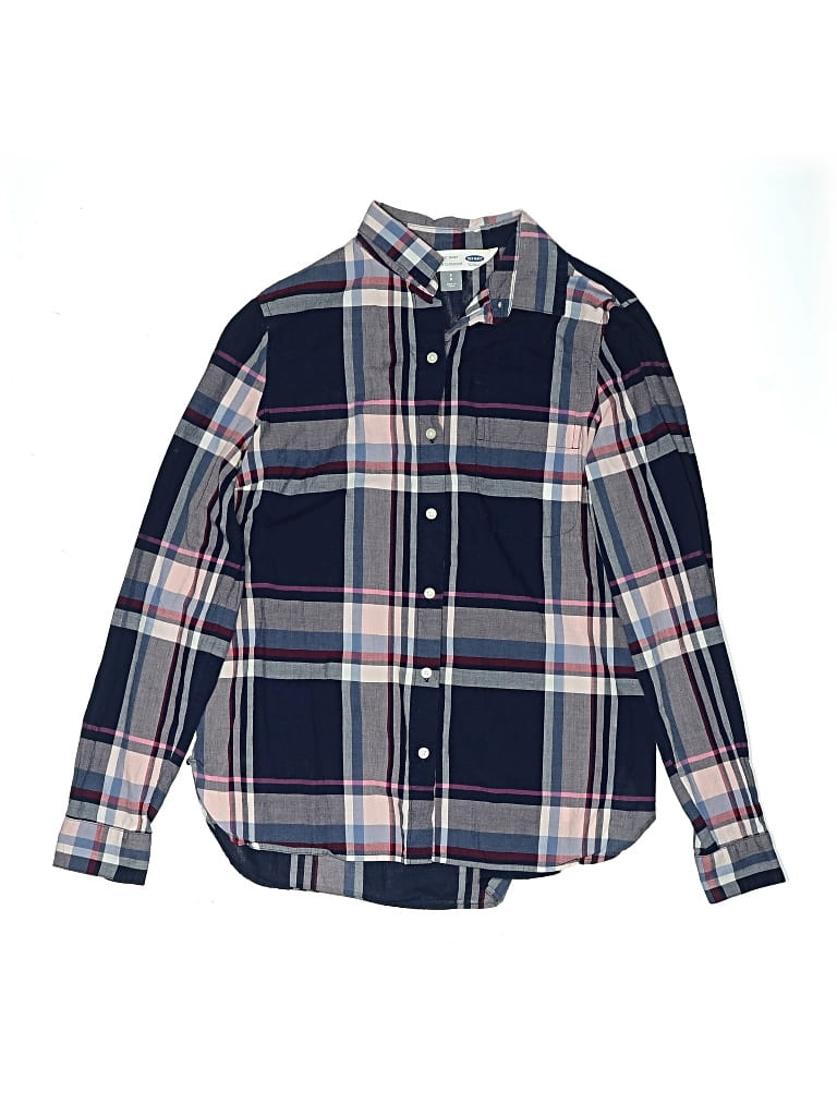 Pre-owned The Classic Kids' Long Sleeve Button Down Shirt In Blue