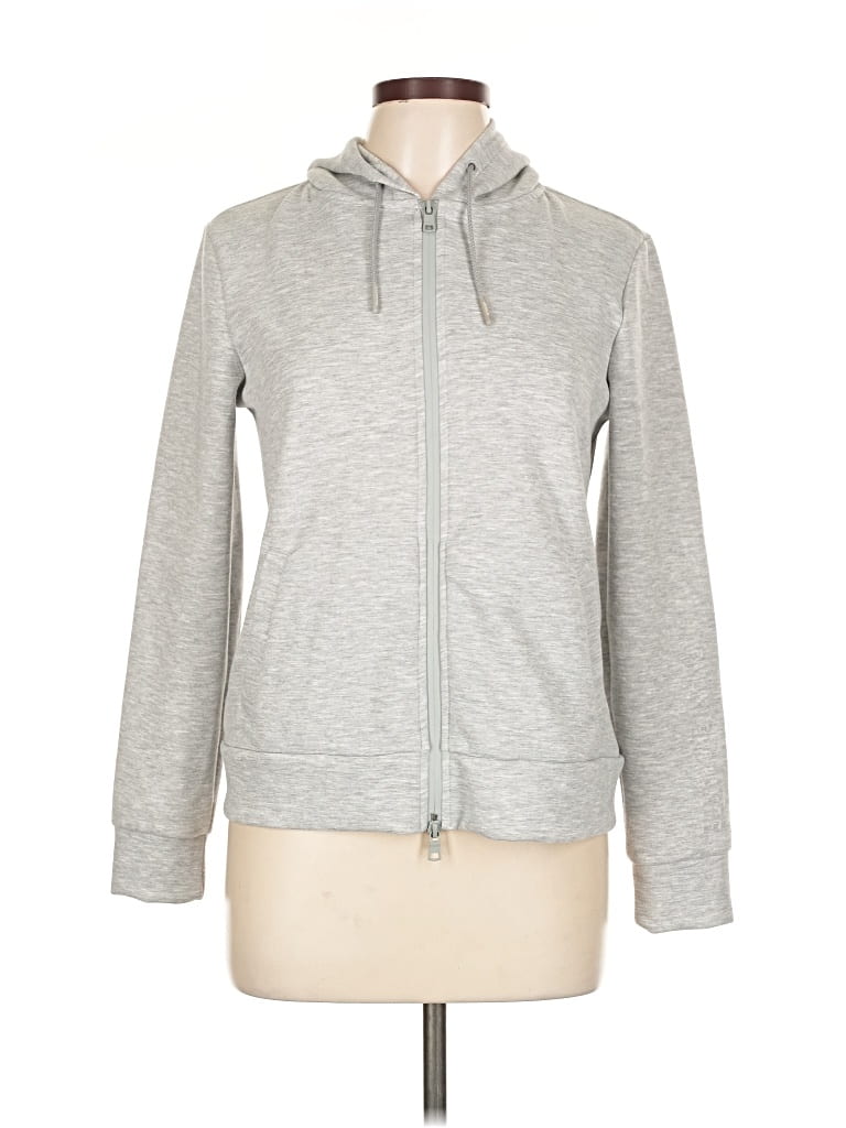 Pre-owned Armani Exchange Zip Up Hoodie In Silver