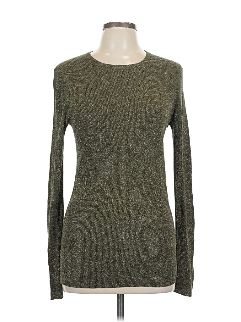 Pre-owned Ann Taylor Long Sleeve T-shirt In Green