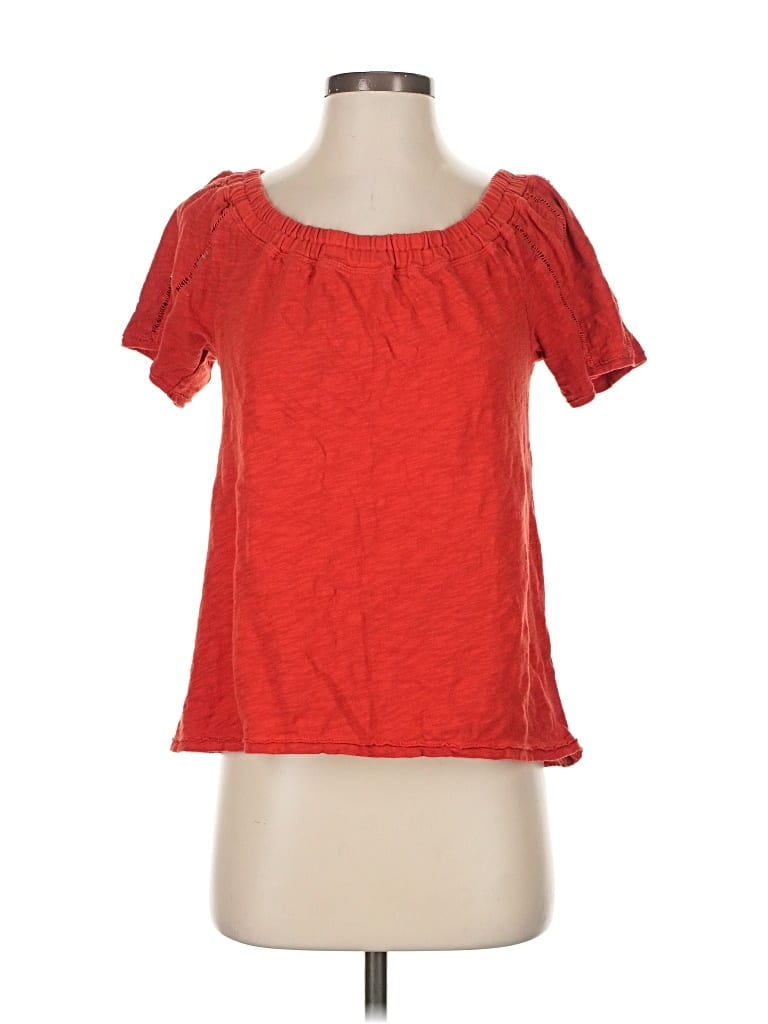Pre-owned Saturday Sunday Short Sleeve Top Red Scoop Neck Tops