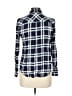 Cotton Express 100% Rayon Plaid Blue Long Sleeve Button-Down Shirt Size L - photo 2