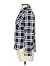 Cotton Express 100% Rayon Plaid Blue Long Sleeve Button-Down Shirt Size L - photo 5
