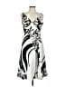 Alex Evenings 100% Polyester Graphic Silver White Cocktail Dress Size 10 - photo 1