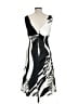Alex Evenings 100% Polyester Graphic Silver White Cocktail Dress Size 10 - photo 2