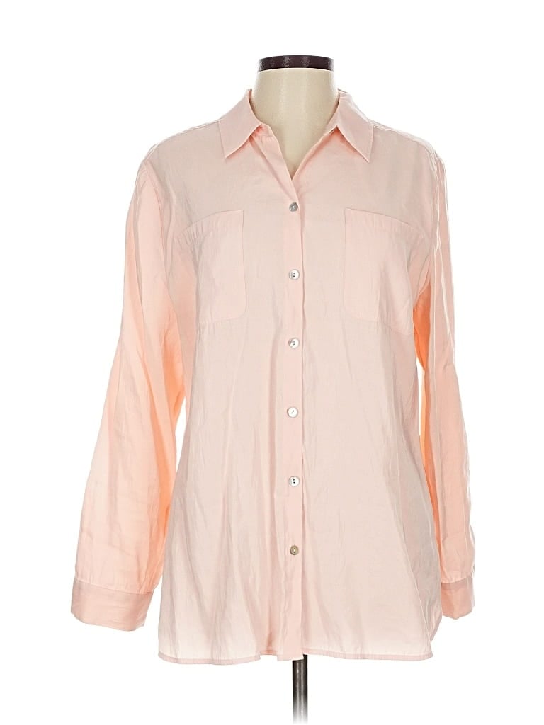 Pre-owned Chico's Long Sleeve Button Down Shirt In Orange