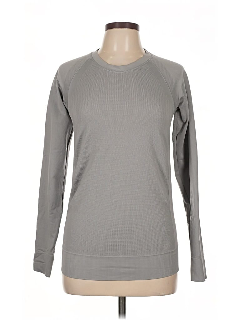Pre-owned Athleta Long Sleeve T-shirt In Gray