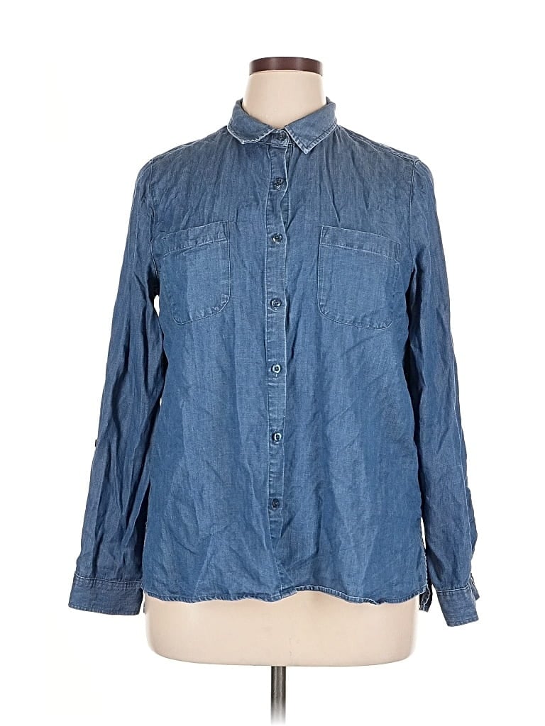 Pre-owned Liberty Long Sleeve Button Down Shirt In Blue