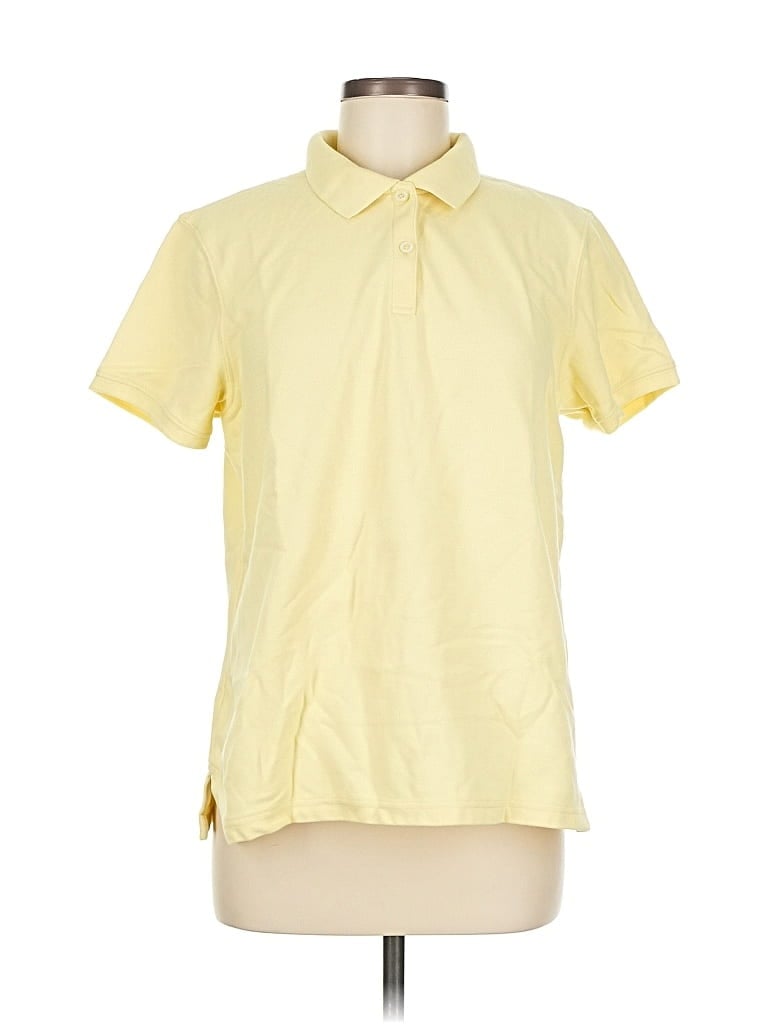 Pre-owned L.l.bean Short Sleeve Polo Shirt In Yellow