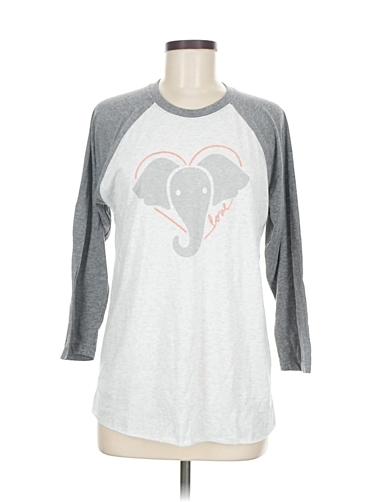 Pre-owned Next Level Apparel 3/4 Sleeve T-shirt In Silver