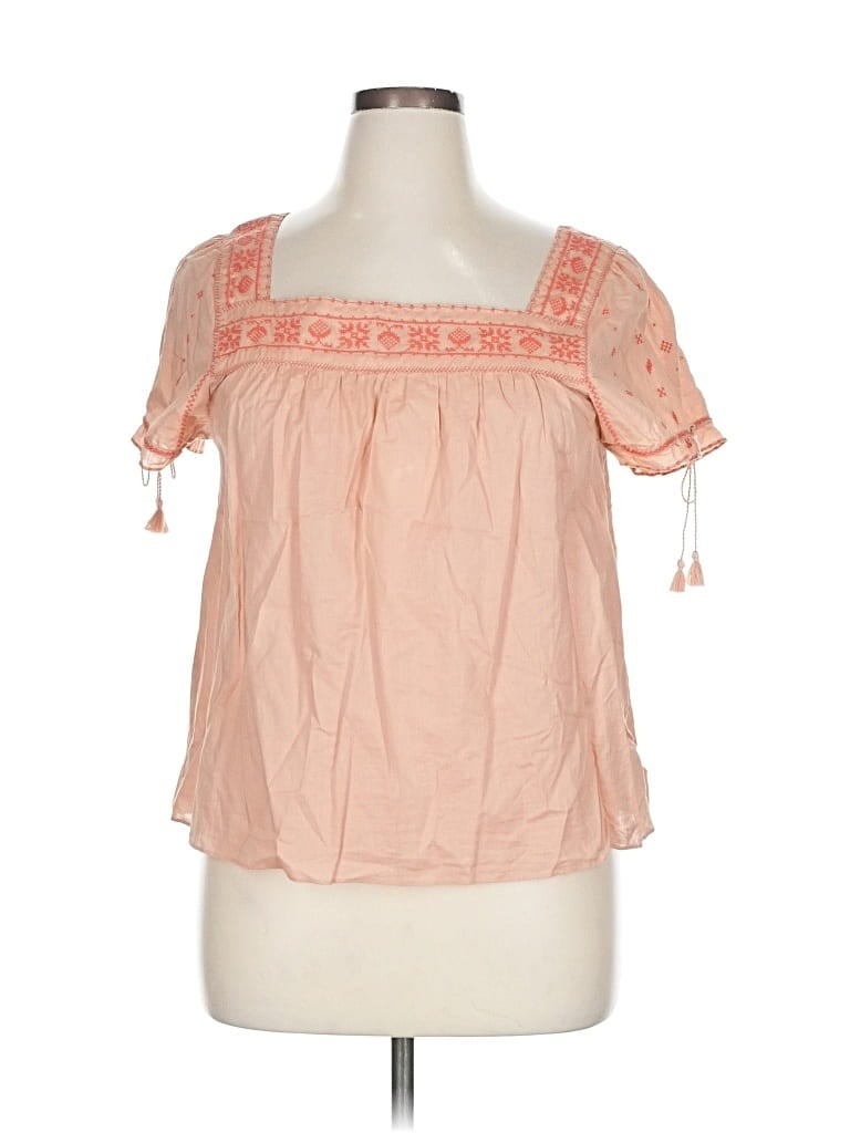 Pre-owned Madewell Short Sleeve Blouse In Pink