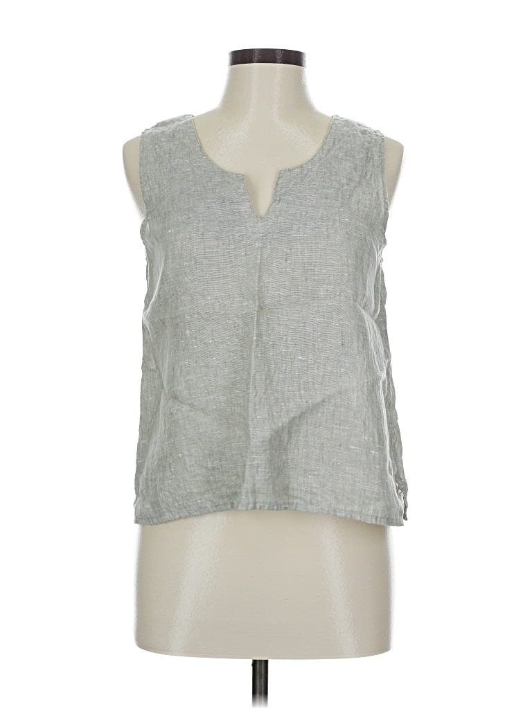 Pre-owned Flax Sleeveless Blouse In Gray