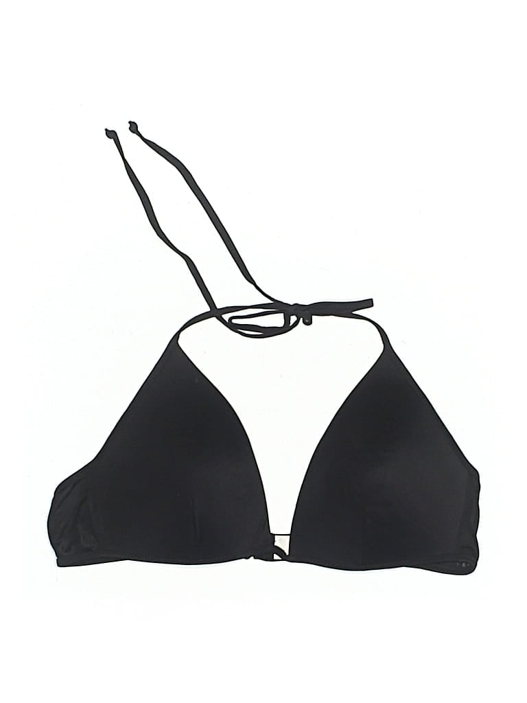 Pre-owned Victoria's Secret Pink Swimsuit Top Black Solid Pattern Swimwear