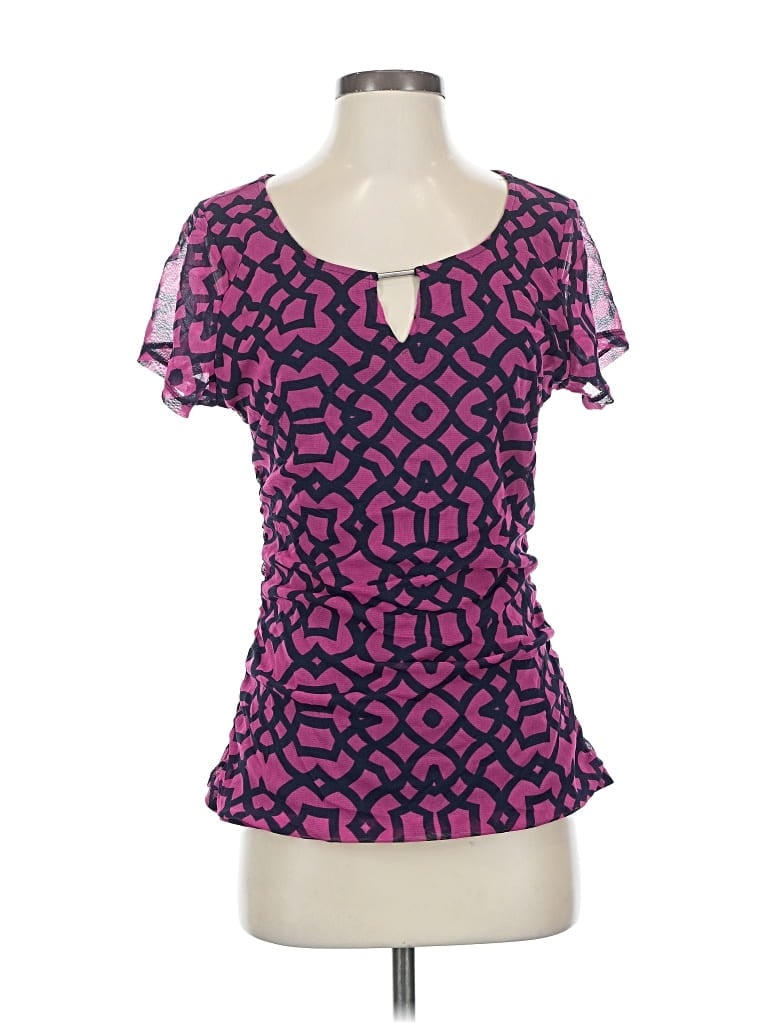 Pre-owned Inc International Concepts Short Sleeve Blouse In Pink