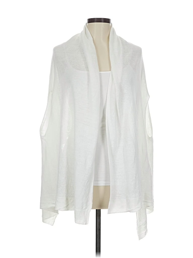 Pre-owned Eileen Fisher Cardigan Sweater In White