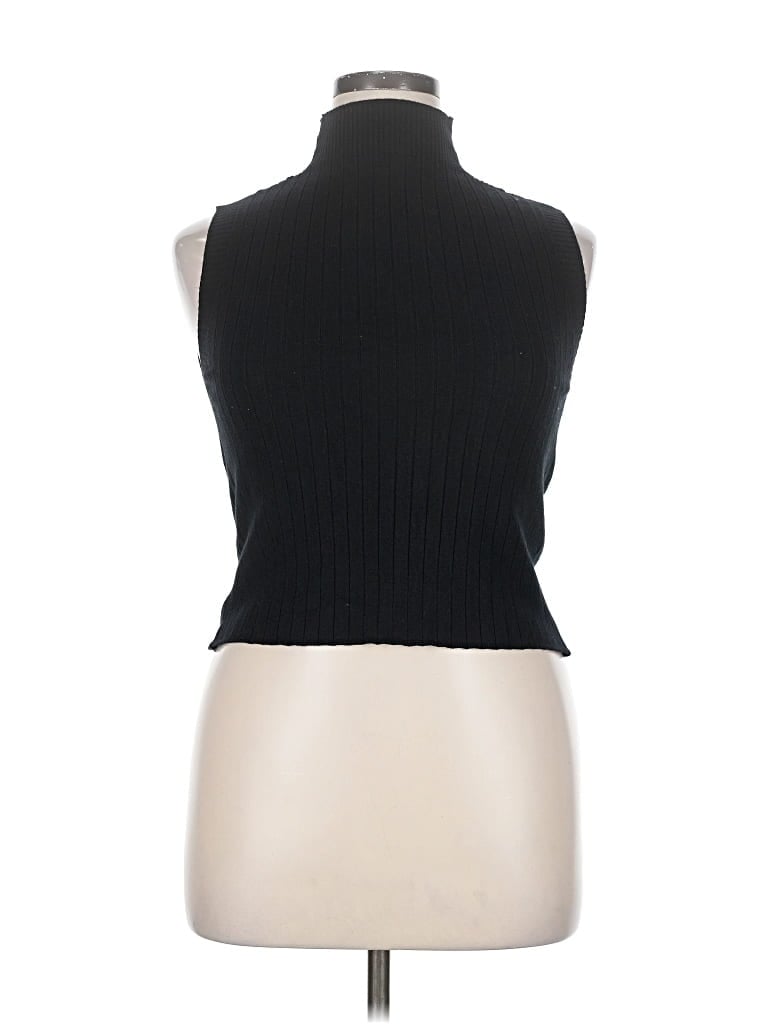 Pre-owned Shein Curve Sweater Vest In Black