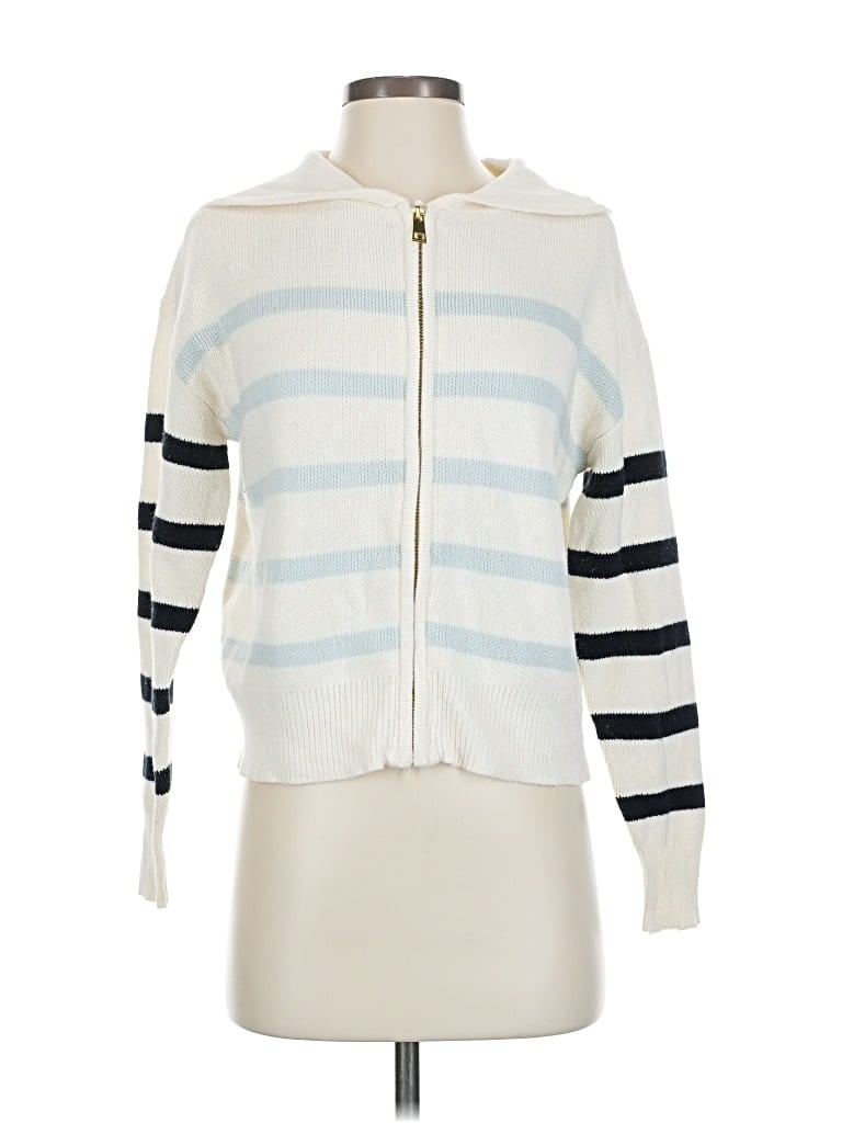 Pre-owned Cynthia Rowley Tjx Cardigan Sweater In White