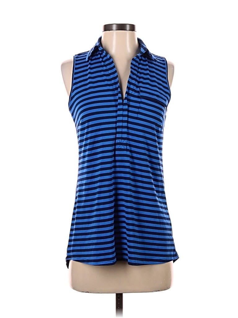 Pre-owned Retrology Sleeveless Button Down Shirt In Blue