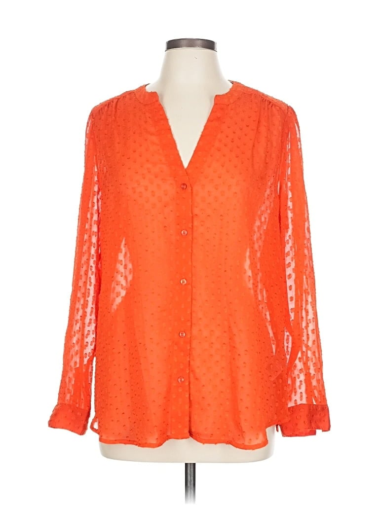 Banana Republic Factory Store Long Sleeve Blouse In Orange