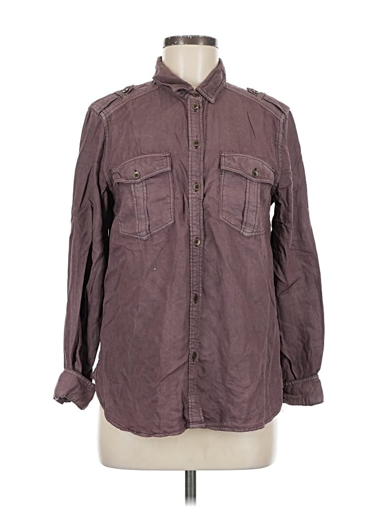 Pre-owned American Eagle Outfitters Long Sleeve Button Down Shirt In Burgundy