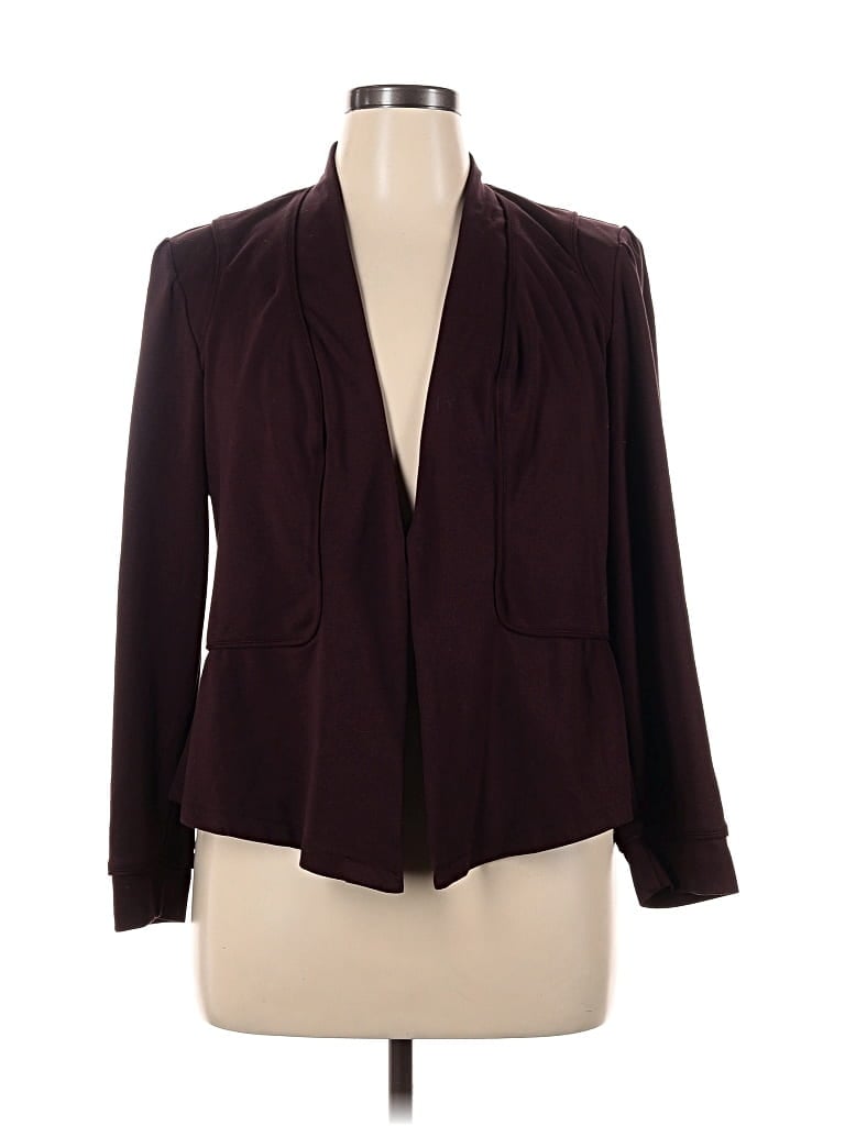 Pre-owned City Chic Blazer Jacket In Burgundy