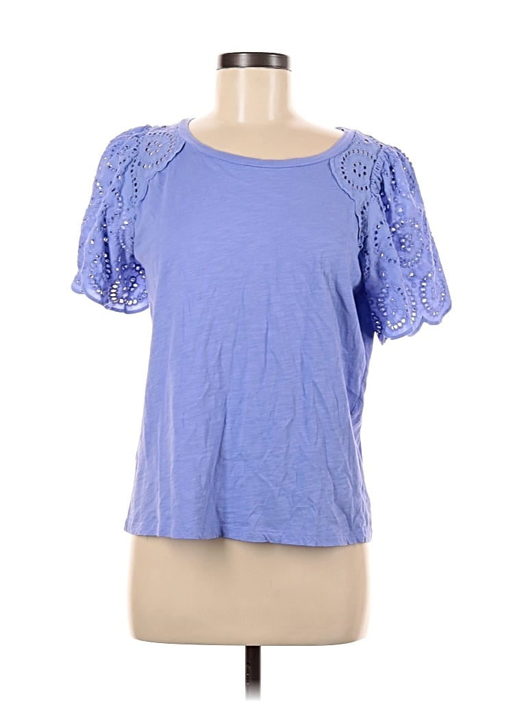 Pre-owned Ann Taylor Loft Short Sleeve T-shirt In Blue