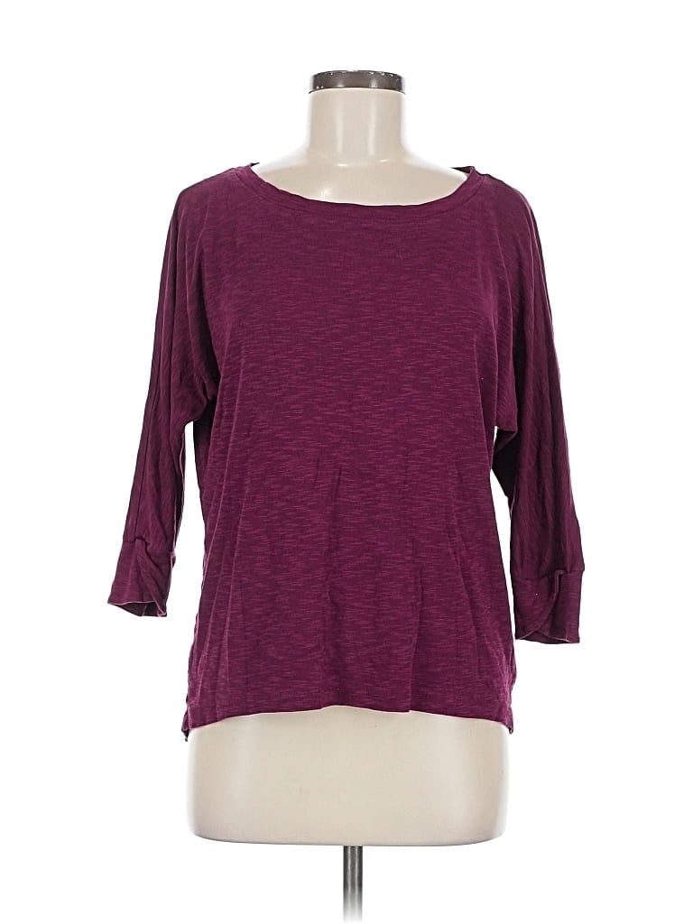 Pre-owned Cynthia Rowley Tjx 3/4 Sleeve T-shirt In Burgundy