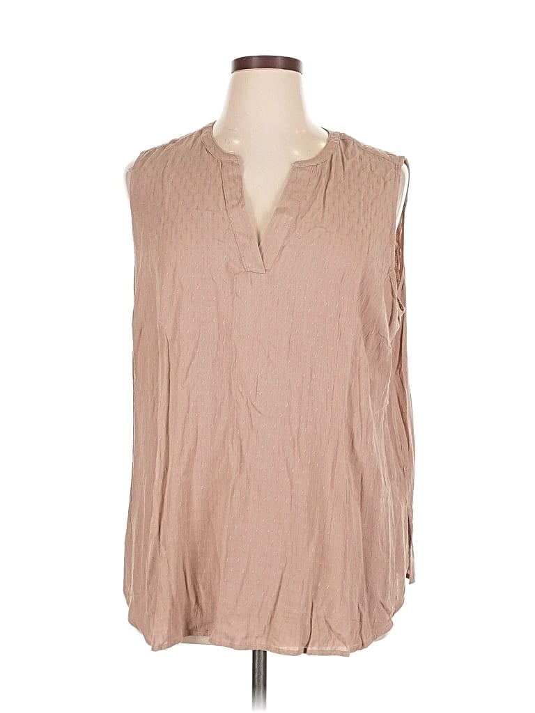 Pre-owned Adrianna Papell Long Sleeve Blouse In Brown