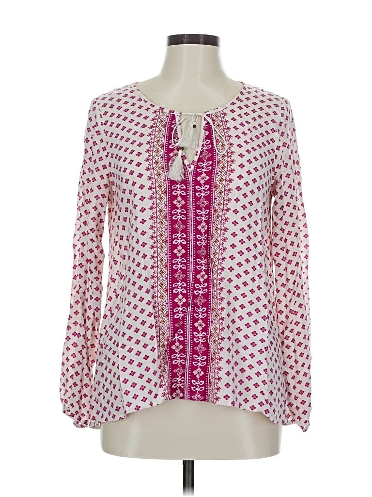 Pre-owned Express Long Sleeve Blouse In Pink