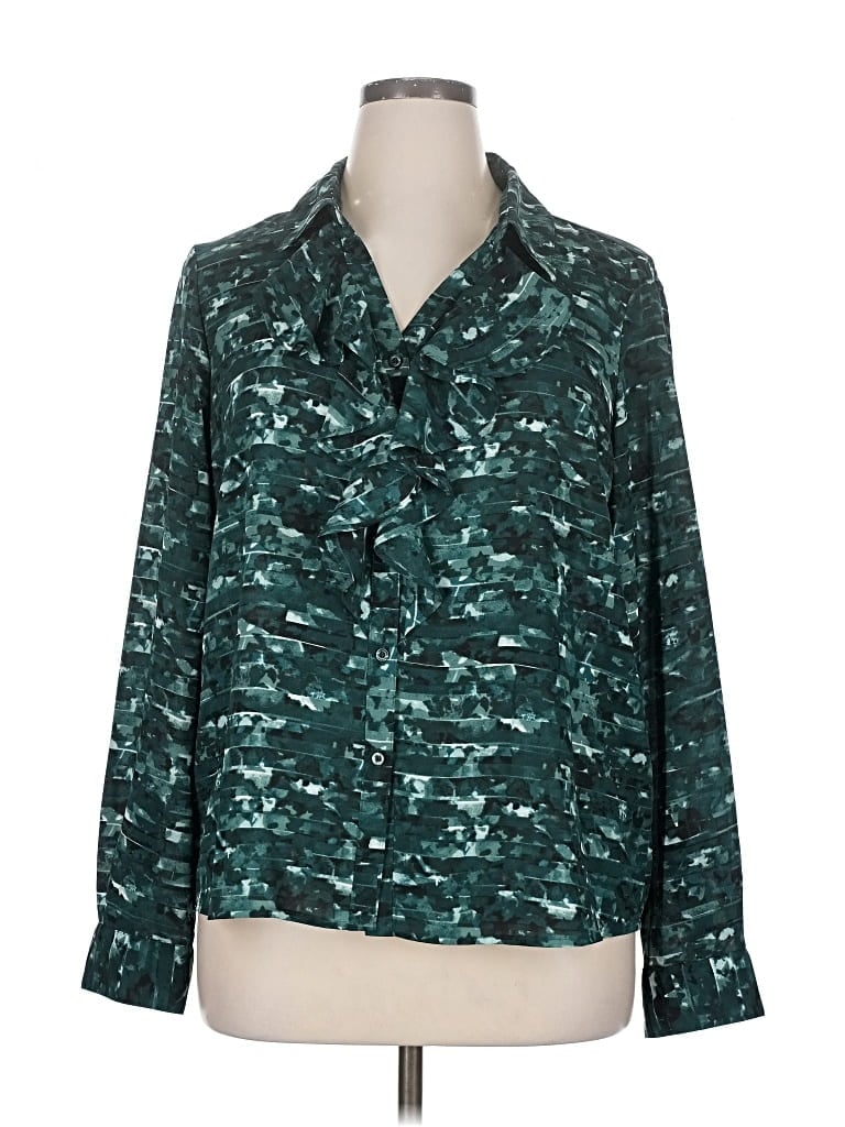 Pre-owned Calvin Klein Long Sleeve Blouse In Blue