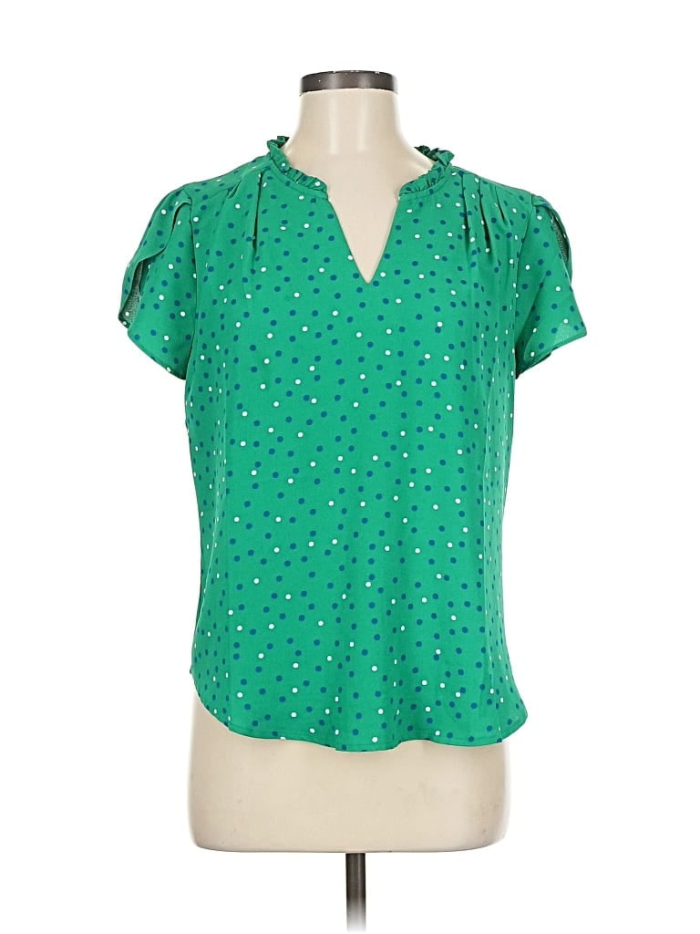 Pre-owned 41hawthorn Short Sleeve Blouse In Green