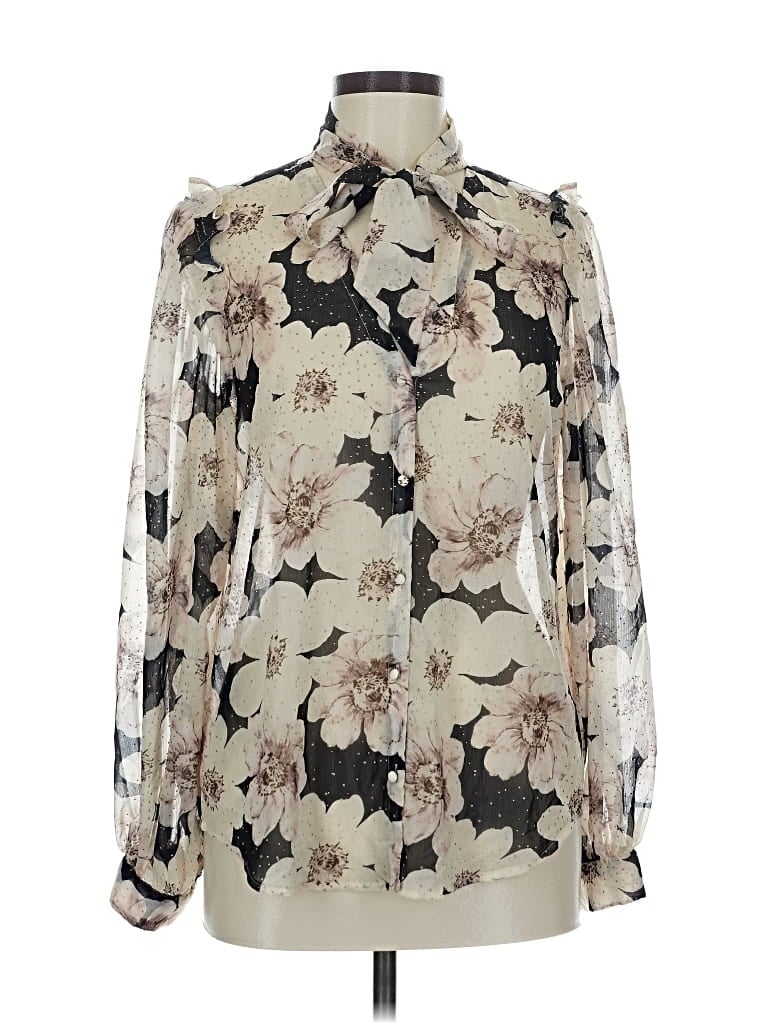 Pre-owned Paige Long Sleeve Blouse In White