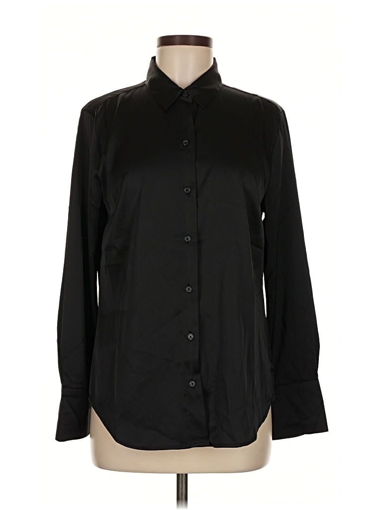 Pre-owned Banana Republic Factory Store Long Sleeve Blouse In Black