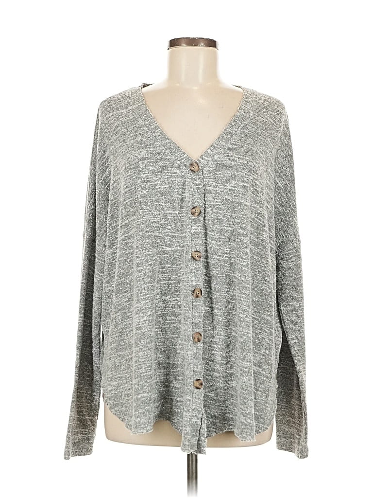 Pre-owned Wishlist Cardigan Sweater In Gray