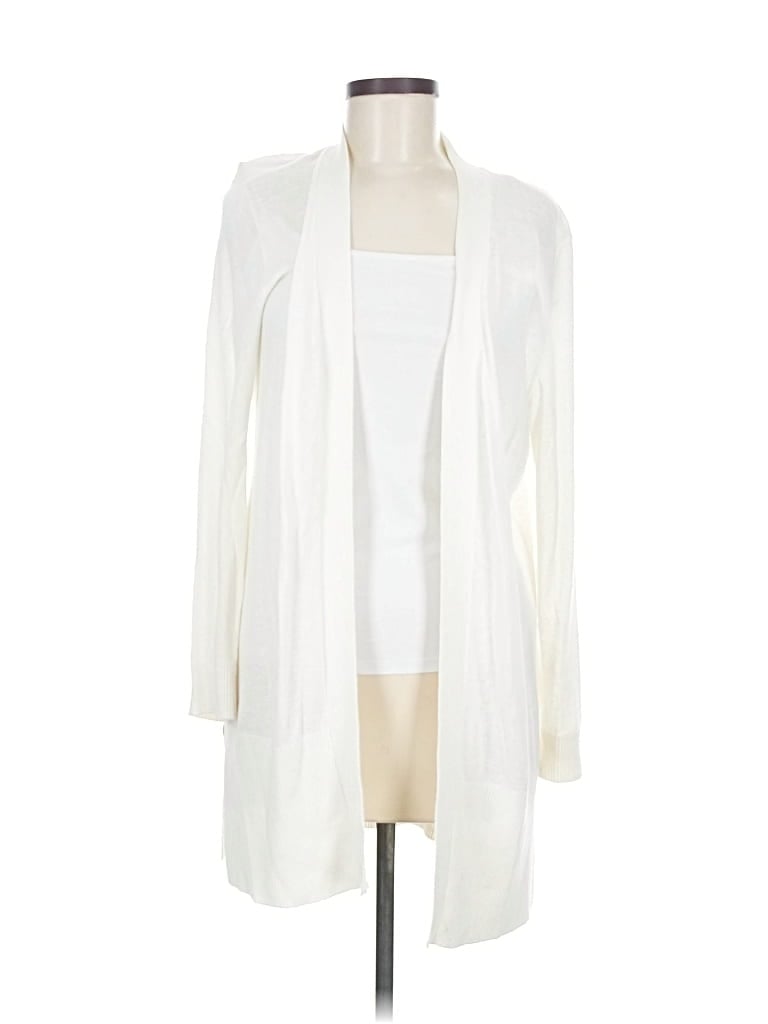 Pre-owned Calvin Klein Cardigan Sweater In White