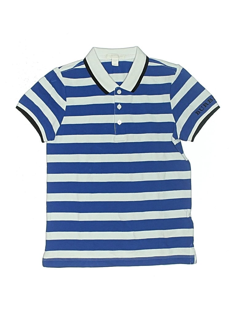 Pre-owned Burberry Kids' Short Sleeve Polo Shirt In Blue