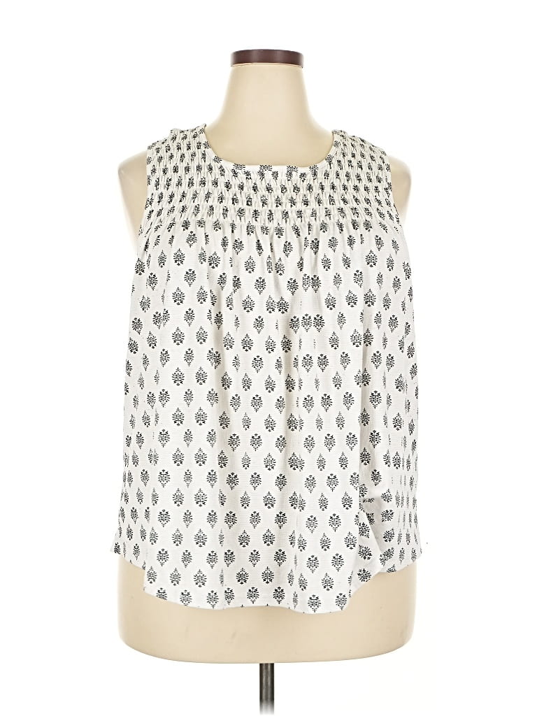 Pre-owned Melloday Sleeveless Blouse In White