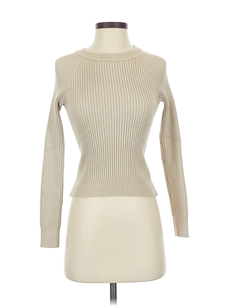 Pre-owned Line & Dot Turtleneck Sweater In White