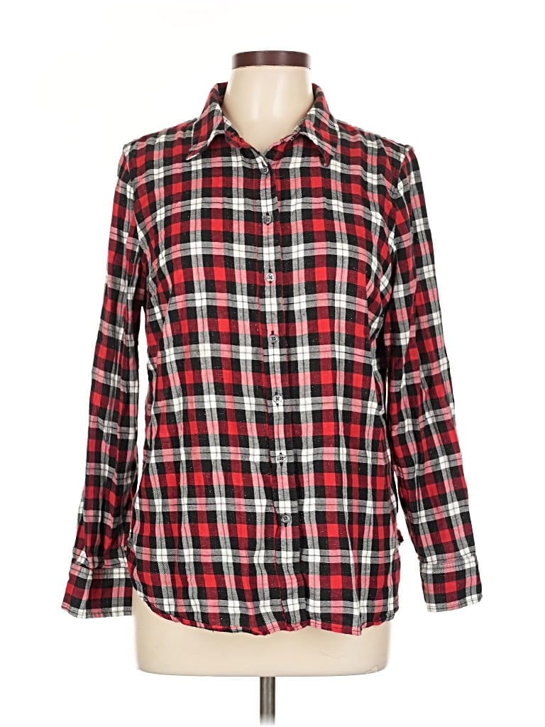 Pre-owned Talbots Long Sleeve Button Down Shirt In Red