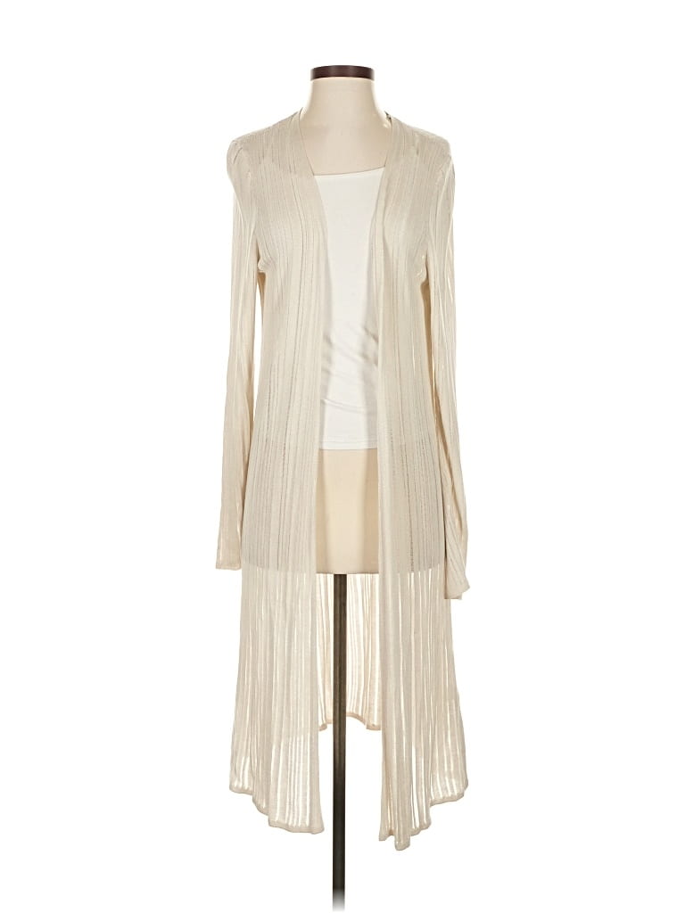 Pre-owned Eileen Fisher Cardigan Sweater In White