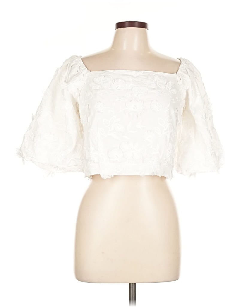 Pre-owned Ann Taylor 3/4 Sleeve Blouse In White