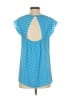 Banana Republic 100% Polyester Blue Short Sleeve Blouse Size 4 - photo 2