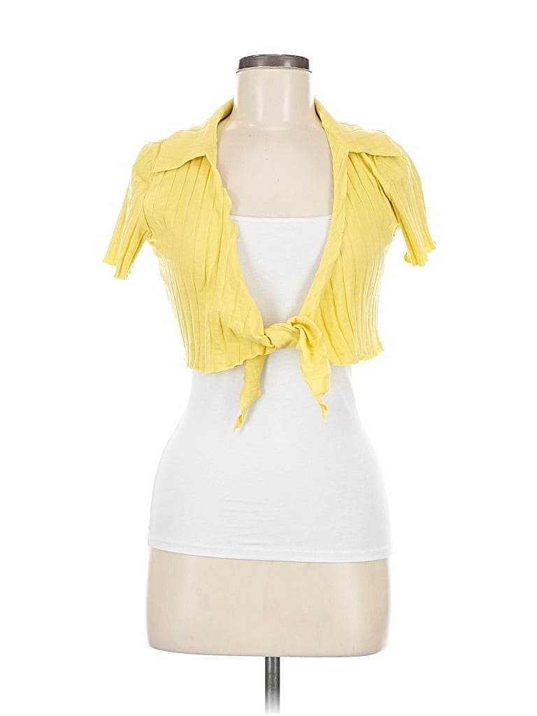 Pre-owned Unbranded Tank Top Yellow Tie Neck Tops