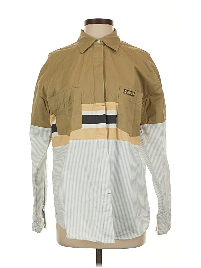 Pre-owned P.e Nation Long Sleeve Button Down Shirt In Brown