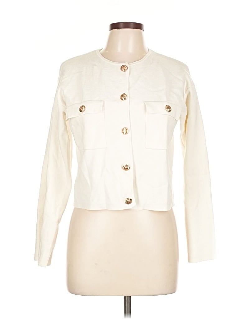 Pre-owned H&m Cardigan Sweater In White