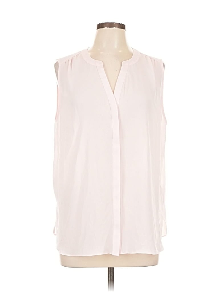 Pre-owned Nydj Sleeveless Blouse In White
