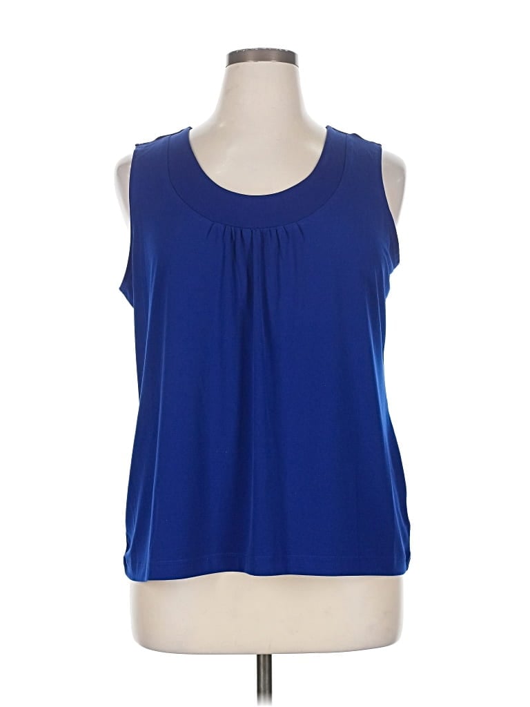 Pre-owned Susan Graver Sleeveless Blouse In Blue