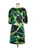 Sara Campbell 100% Polyester Print Green Cocktail Dress Size 6 - photo 1